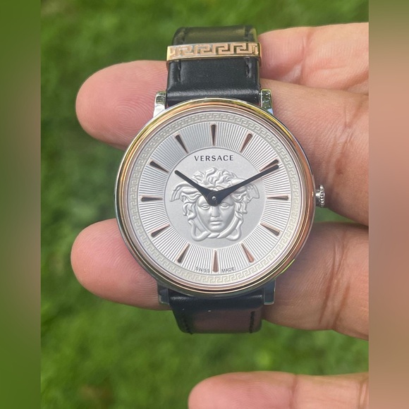 Versace leather strap men’s watch